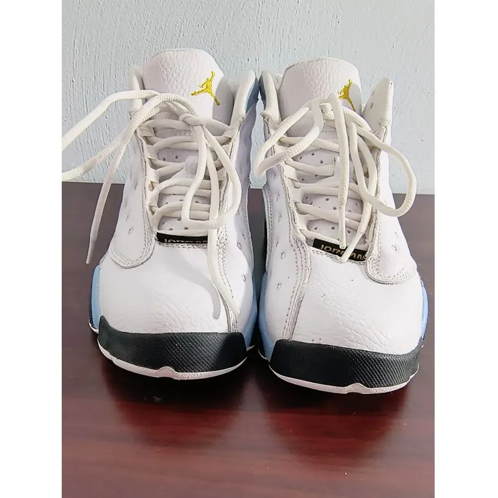 Air Jordan 13 Retro Sneakers White Blue Suede Youth Size 2.5Y DJ3005-170